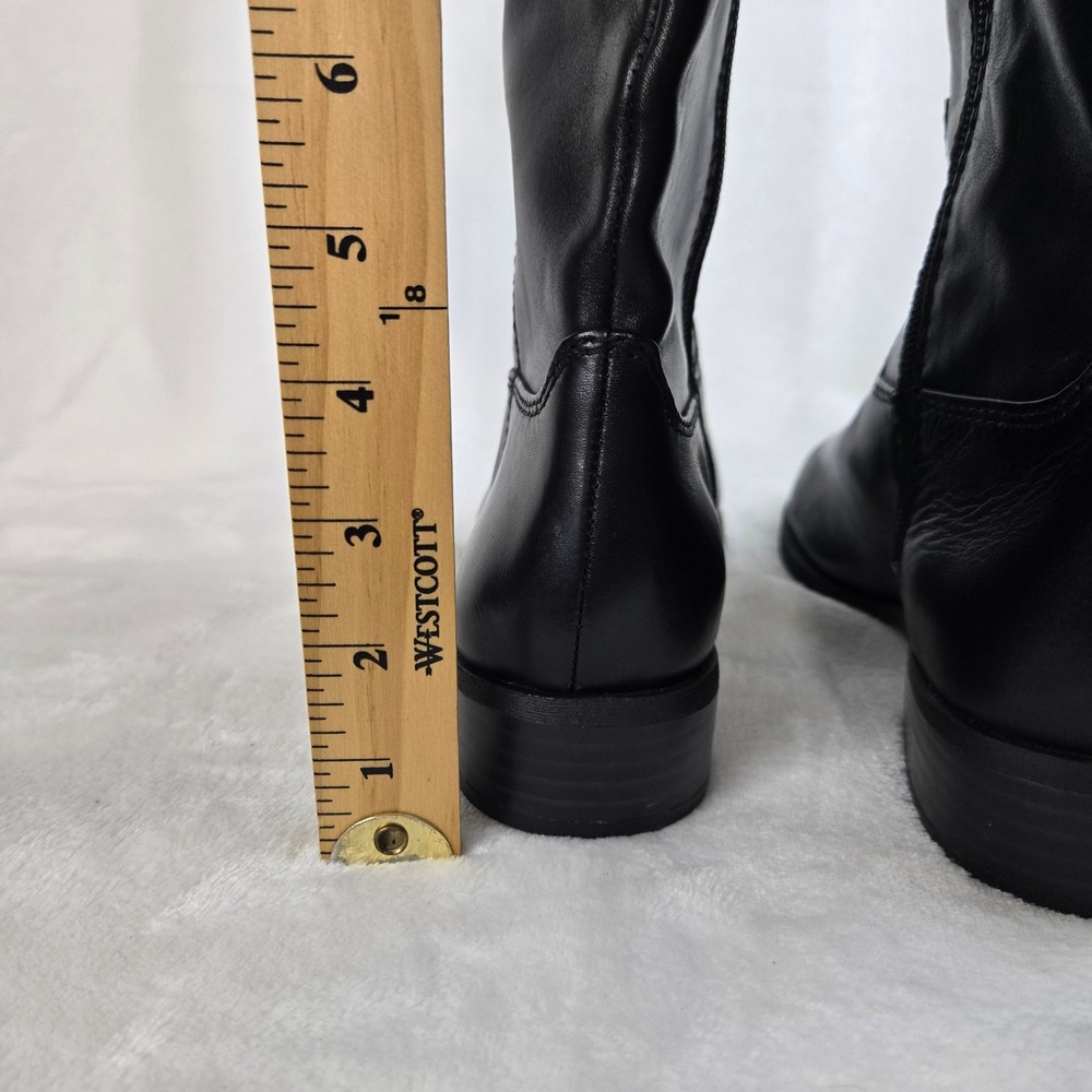 INC International Concepts Fawne Black Leather Tall Riding Boots Womens 9.5M - Picture 8 of 13